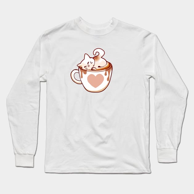 Cute Catpuccino! Long Sleeve T-Shirt by Sunny Saturated